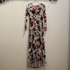 ASOS Floral High Low Long Sleeve Dress size 4